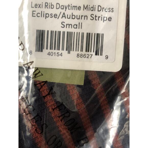 Marine Layer Lexi Daytime Dress Rib Sleeveless Midi Eclipse Auburn Stripe NWT S - Picture 5 of 7